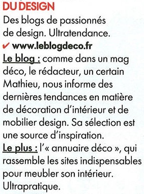 extrait du magazine Elle decoration sur Le blog deco