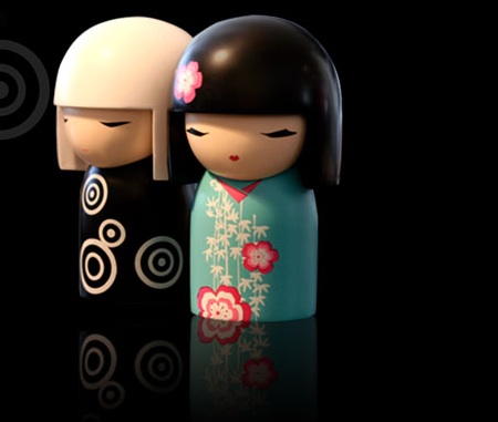 poupée kokeshi en bois