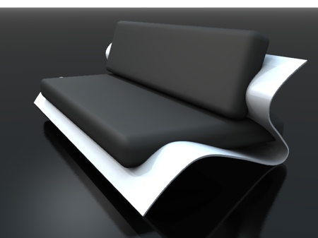 sofa bend noir et blanc