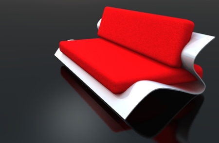 sofa bend rouge et blanc - stéphane perruchon design