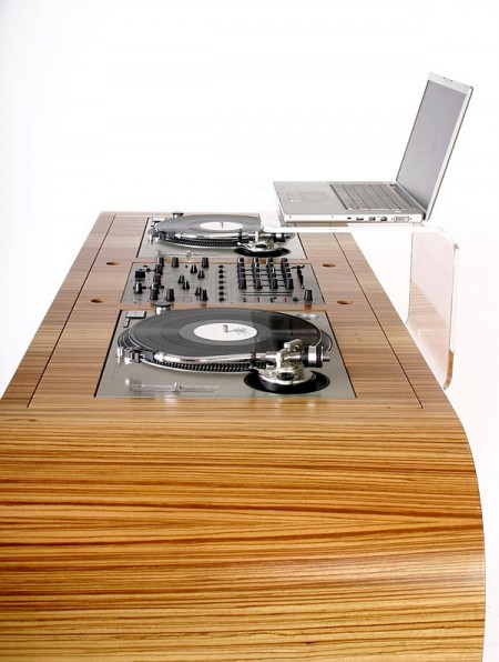 DJ table Hoerboard avec option support acrylique pour ordinateur portable laptop