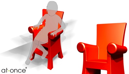 Throne kids, un trône royal pour enfant orange signé AT Once