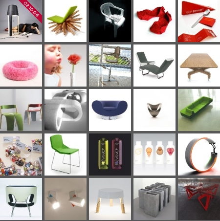 quelques exemples de meubles et objets design sélectionnés sur le design and design book of the year 2008 de Marc Praquin