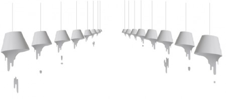 Liquid light - suspension avec de la peinture qui coule - Kyouei design