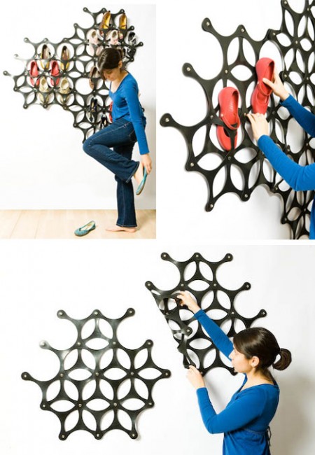 Sole Mate, range-chaussures mural avec ventouses - design Shannon Scovell