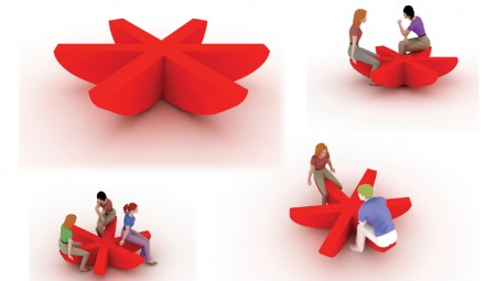 Aster ist, siège à  bascule en étoile design Nil Gà¼lari
