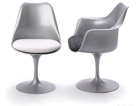 chaise tulip chair platinium argent Knoll - Eero Saarinen