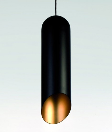 suspension tube Pipe light black and gold Tom Dixon design