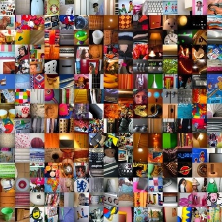 tableau carré composé de 200 photos