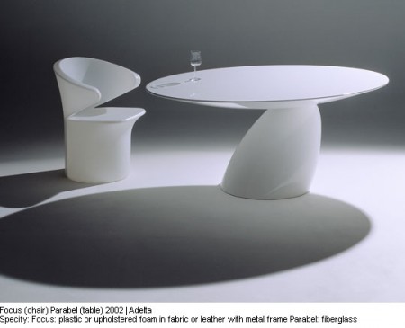 Focus chair et Parabel table design Eero Aarnio