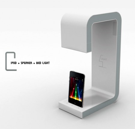 ipod speaker bed light - lampe de chevet et dock ipod design =