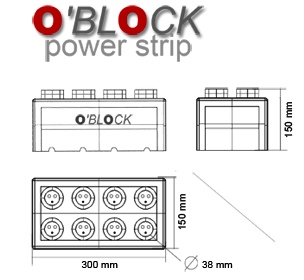Oblock power strip Josselin Zaigouche design