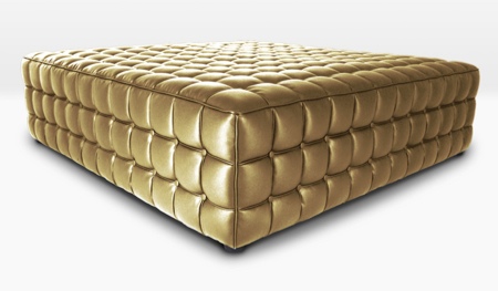 pouf capitonné gold Barcelona