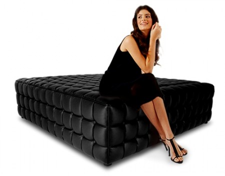 pouf capitonné Quadrato noir MyFab design