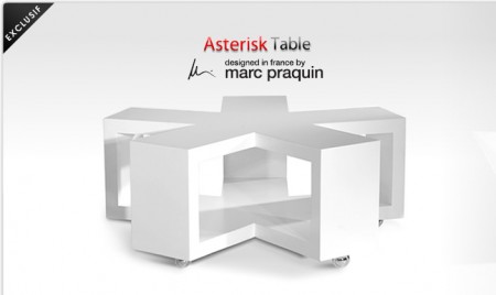 table basse Asterisk design Marc Praquin