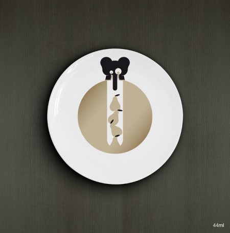 Assiette design avec un éléphant par Laurent Meurgey