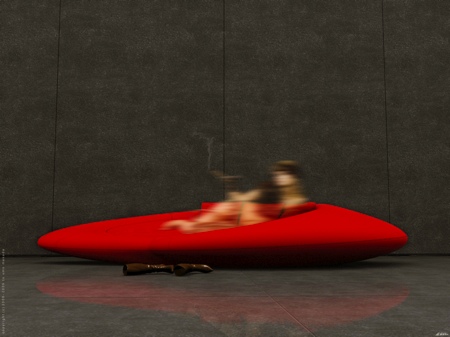 Méridienne rouge Diva