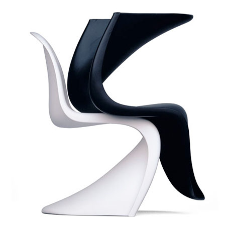 Panton chair blanche et noire