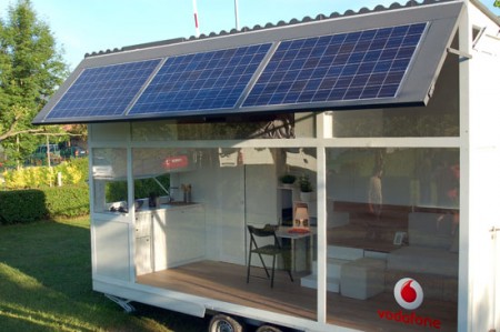 Mobile home avec des panneaux solaire