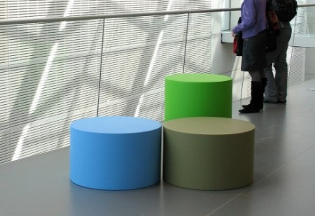 Poufs design bleu vert kaki