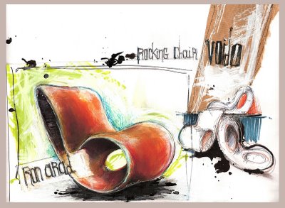 Croquis du rocking chair Voido de Ron Arad