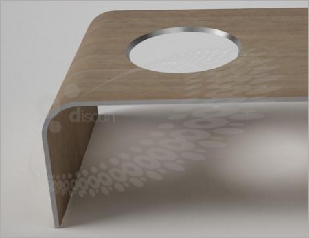 Table design avec un trou Buc, Discoh
