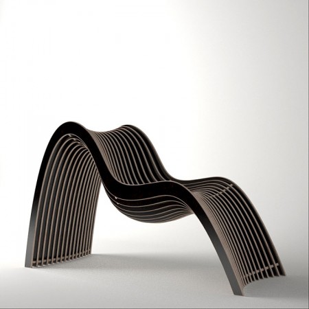 Wavy chair en bois noir