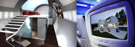 Intérieur design d'un avion Virgin Atlantic