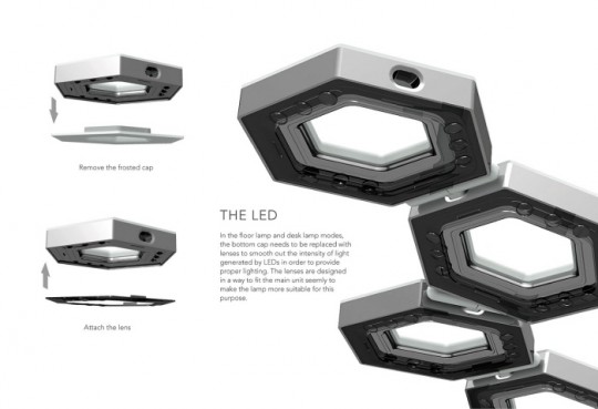Luminaire futuriste LED Tile