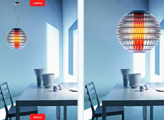 Application lighting interior design iFoscarini by Foscarini light