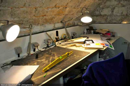 Bureau dans la cave d'Architurn