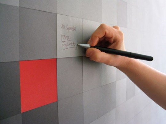 Pixelnotes, papier-peint composé de post-it