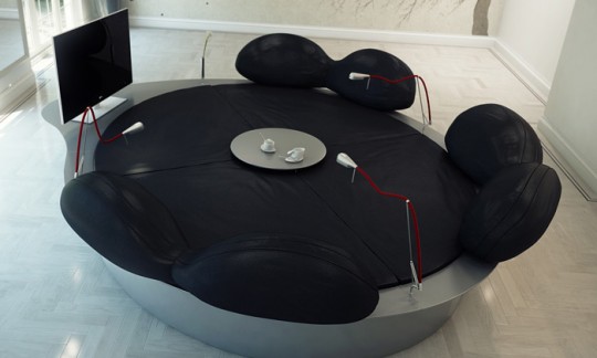 Sofa noir rond Future systems