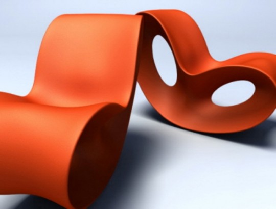 Rocking chair Voido orange