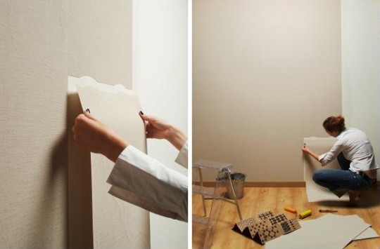 Pose du papier-peint customisable Tear off wallpaper