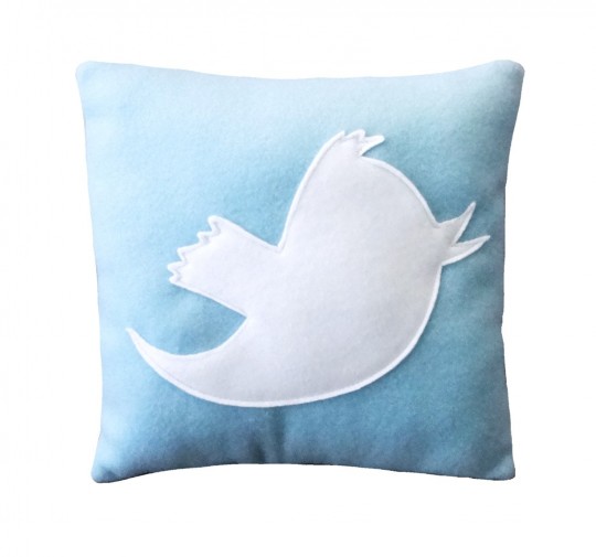 Coussin Twitter oiseau