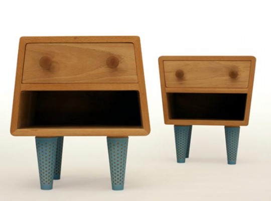 Tables de chevet en bois atypiques socks