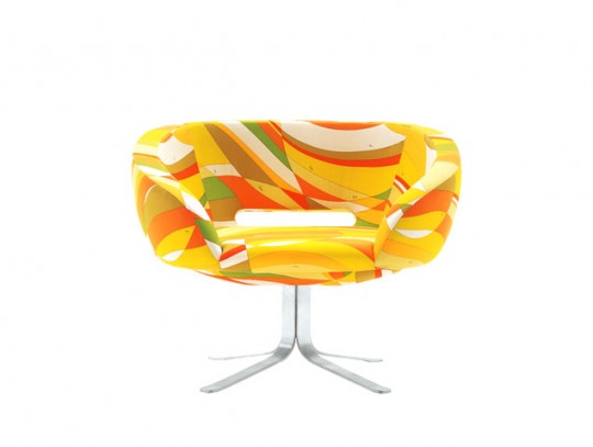 Fauteuil Cappellini Rive droite jaune et orange