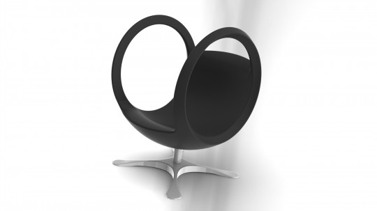 Fauteuil boule design noir Outerspace