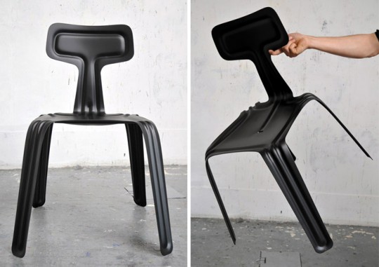 Chaise en aluminium ultra fine Pressed chair