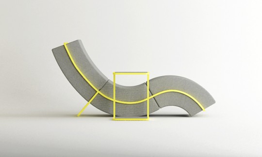 Sofa en forme de vague Curved framed sofa