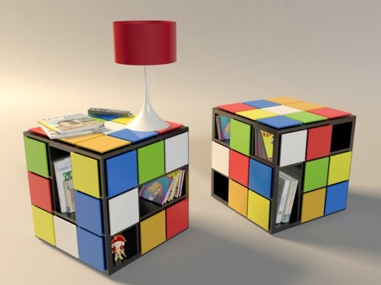 Table basse inspirée du Rubik's cube Kub+