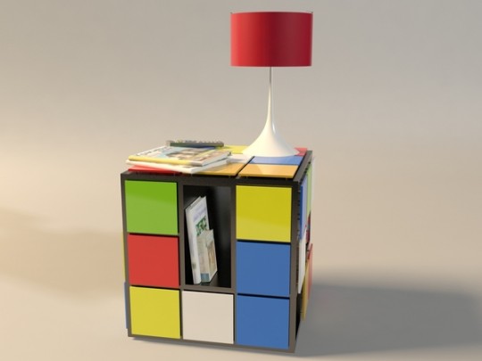 Table basse en forme de Rubik's cube Kub+