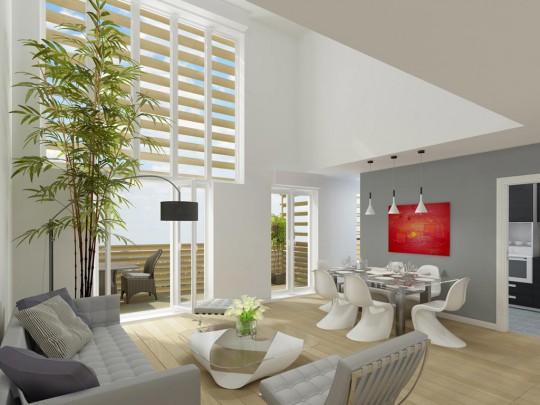 A l'intérieur d'un appartement de la résidence neuve nÂ°15 à  Paris