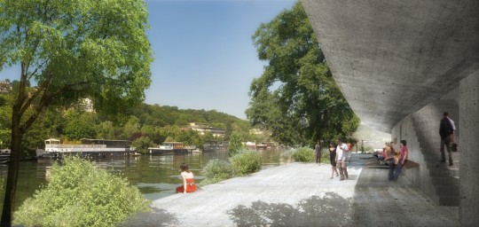 La promenade sur les berges de l'ïle Seguin