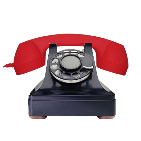 Téléphone vintage rouge et noir