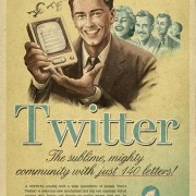 Affiche Twitter rétro vintage