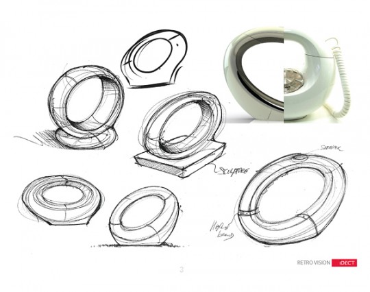 Croquis du designer Sébastien Sauvage : Eclipse phone