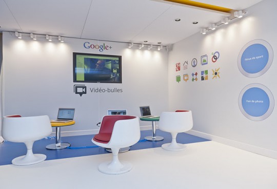 Espace vidéo-bulles au siège de Google à Paris