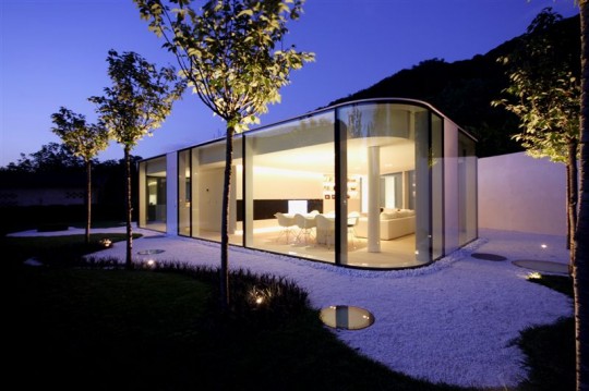 Jardin de la maison en verre Lugano House
